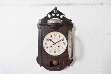 和製アンティーク　大正期から昭和初期　加賀屋商店　RUBY(ルビー)　ベルと24時間表記文字盤を備えた掛け時計　(R-091839)