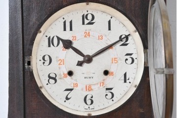 和製アンティーク　大正期から昭和初期　加賀屋商店　RUBY(ルビー)　ベルと24時間表記文字盤を備えた掛け時計　(R-091839)