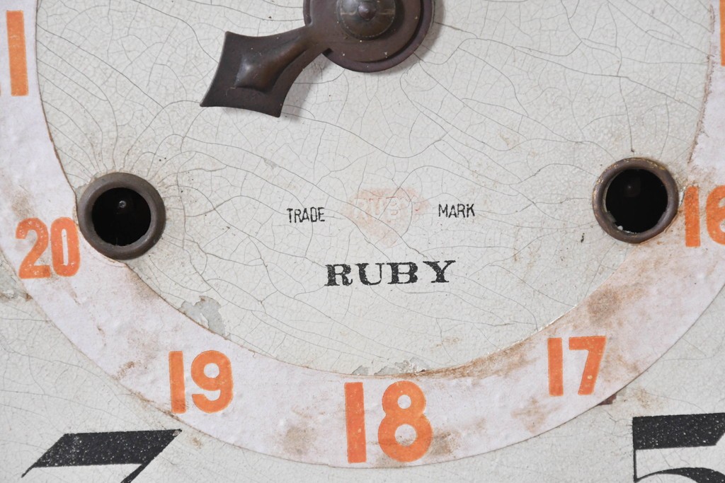 和製アンティーク　大正期から昭和初期　加賀屋商店　RUBY(ルビー)　ベルと24時間表記文字盤を備えた掛け時計　(R-091839)