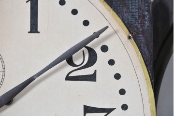 アメリカアンティーク　1920年頃　Ansonia Clock Company(アンソニア)　特大サイズ　丸型文字盤とガラス窓の掛け時計　(R-091840)