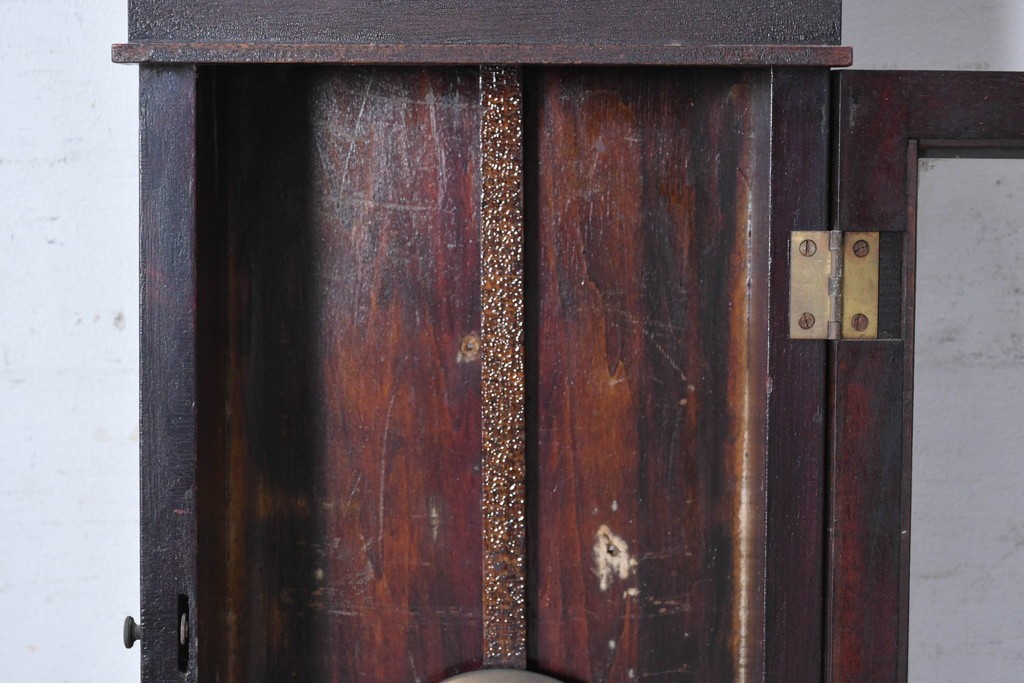 アメリカアンティーク　1920年頃　Ansonia Clock Company(アンソニア)　特大サイズ　丸型文字盤とガラス窓の掛け時計　(R-091840)