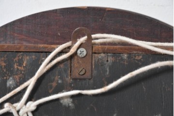 アメリカアンティーク　1920年頃　Ansonia Clock Company(アンソニア)　特大サイズ　丸型文字盤とガラス窓の掛け時計　(R-091840)