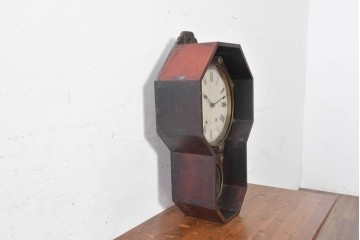 アメリカアンティーク　1880年から1910年頃　Seth Thomas Clock Company(セス・トーマス)　八角形ケース付き掛け時計　(R-091841)