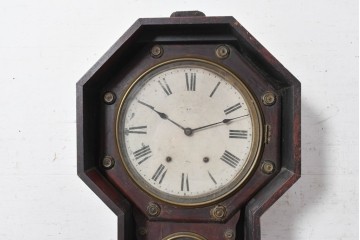 アメリカアンティーク　1880年から1910年頃　Seth Thomas Clock Company(セス・トーマス)　八角形ケース付き掛け時計　(R-091841)