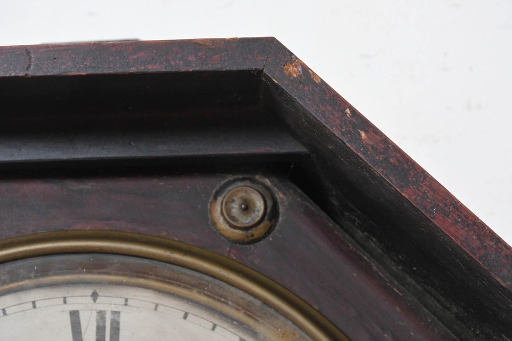 アメリカアンティーク　1880年から1910年頃　Seth Thomas Clock Company(セス・トーマス)　八角形ケース付き掛け時計　(R-091841)