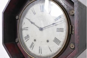 アメリカアンティーク　1880年から1910年頃　Seth Thomas Clock Company(セス・トーマス)　八角形ケース付き掛け時計　(R-091841)