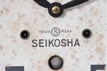 和製アンティーク　昭和初期　精工舎(SEIKOSHA、セイコー)　丸型フレームと大きなアラビア数字の掛け時計　(R-091842)