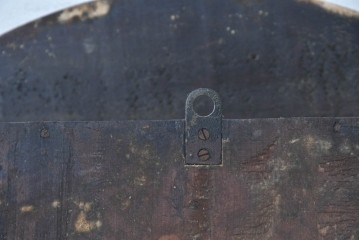 和製アンティーク　昭和初期　RUBY(ルビー印)　グレシャム丸型　大きな数字の文字盤と丸い木枠がレトロな丸型掛け時計　(R-091844)