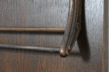 中古　美品　松永工房　Continue(カンティーニュ)　葡萄の彫刻がアクセントの姿見付きワードローブ　定価推定50万円以上　(R-091847)