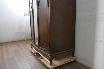 中古　美品　松永工房　Continue(カンティーニュ)　葡萄の彫刻がアクセントの姿見付きワードローブ　定価推定50万円以上　(R-091847)