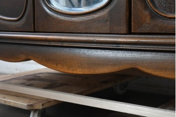 中古　美品　松永工房　Continue(カンティーニュ)　葡萄の彫刻がアクセントの姿見付きワードローブ　定価推定50万円以上　(R-091847)