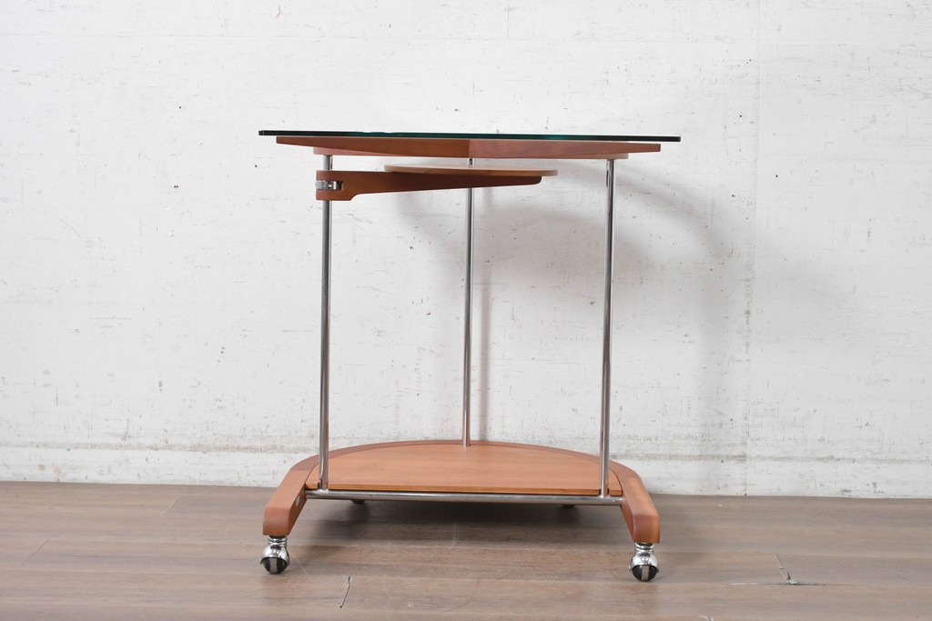 中古　美品　porada(ポラダ)　アクタス取り扱い　希少な廃番品!　AWARD P.C DESK(LOOP DESK)　回転式マウス置き付きPCデスク　(R-091850)