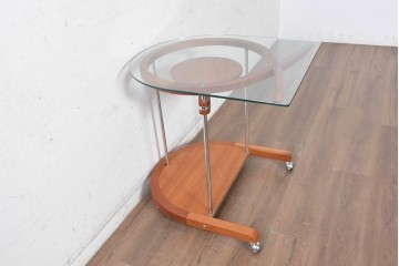 中古　美品　porada(ポラダ)　アクタス取り扱い　希少な廃番品!　AWARD P.C DESK(LOOP DESK)　回転式マウス置き付きPCデスク　(R-091850)