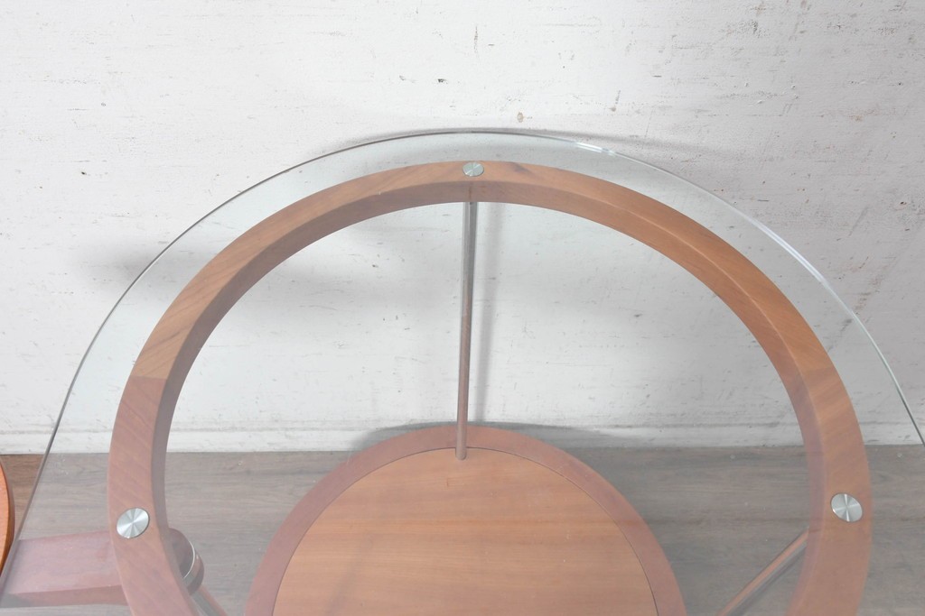 中古　美品　porada(ポラダ)　アクタス取り扱い　希少な廃番品!　AWARD P.C DESK(LOOP DESK)　回転式マウス置き付きPCデスク　(R-091850)