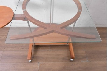 中古　美品　porada(ポラダ)　アクタス取り扱い　希少な廃番品!　AWARD P.C DESK(LOOP DESK)　回転式マウス置き付きPCデスク　(R-091850)