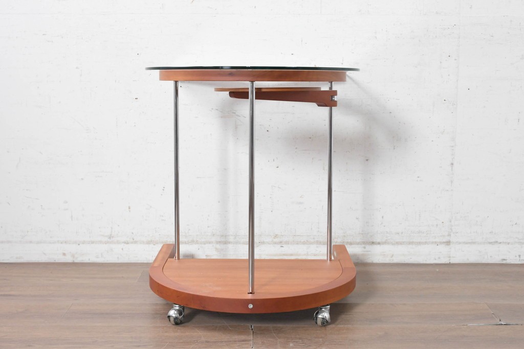 中古　美品　porada(ポラダ)　アクタス取り扱い　希少な廃番品!　AWARD P.C DESK(LOOP DESK)　回転式マウス置き付きPCデスク　(R-091850)