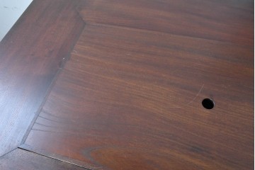 和製ヴィンテージ　松本民芸家具　A型洋炉卓　厚みのある天板とパネル装飾が印象的な囲炉裏テーブル　定価約91万円　(R-091851)