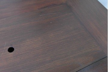 和製ヴィンテージ　松本民芸家具　A型洋炉卓　厚みのある天板とパネル装飾が印象的な囲炉裏テーブル　定価約91万円　(R-091851)
