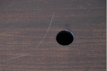 和製ヴィンテージ　松本民芸家具　A型洋炉卓　厚みのある天板とパネル装飾が印象的な囲炉裏テーブル　定価約91万円　(R-091851)