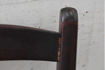 中古　松本民芸家具　SE型ラッシチェア　弧を描く背板と編み座が美しいチェア4脚セット　定価約15万円　(R-091852)