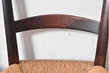中古　松本民芸家具　SE型ラッシチェア　弧を描く背板と編み座が美しいチェア4脚セット　定価約15万円　(R-091852)