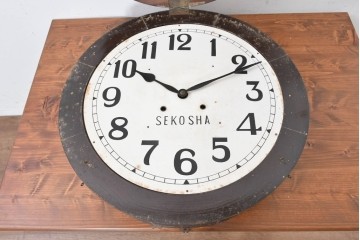 和製アンティーク　大正期　精工舎(SEIKOSHA、セイコー)　大型!!　丸型の掛け時計　(R-091853)