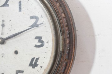 和製アンティーク　明治期　横浜エムズイ商会　彫刻入りの丸型掛け時計　(R-091854)