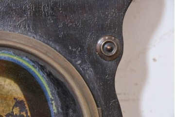 アンティーク時計　明治期から大正期　人物画を配した八角形の掛け時計　(R-091855)