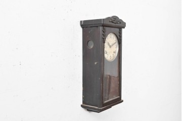 和製アンティーク　昭和初期　精工舎(SEIKOSHA、セイコー)　花モチーフの彫刻入り掛け時計　(R-091858)