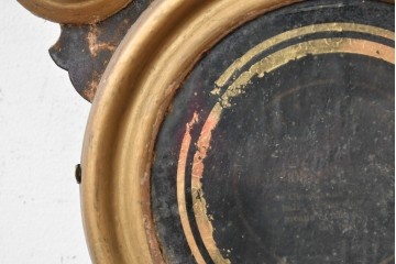アメリカアンティーク　1880年頃　E. INGRAHAM&CO(イングラハム社)　ゴールドカラーの丸枠を配しただるま時計　(R-091859)