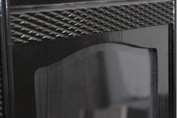 和製ヴィンテージ　昭和中期　愛知時計電機(アイチ、AICHI)　大型サイズ!!　振り子が見えるガラス扉と立体装飾の掛け時計　(R-091860)