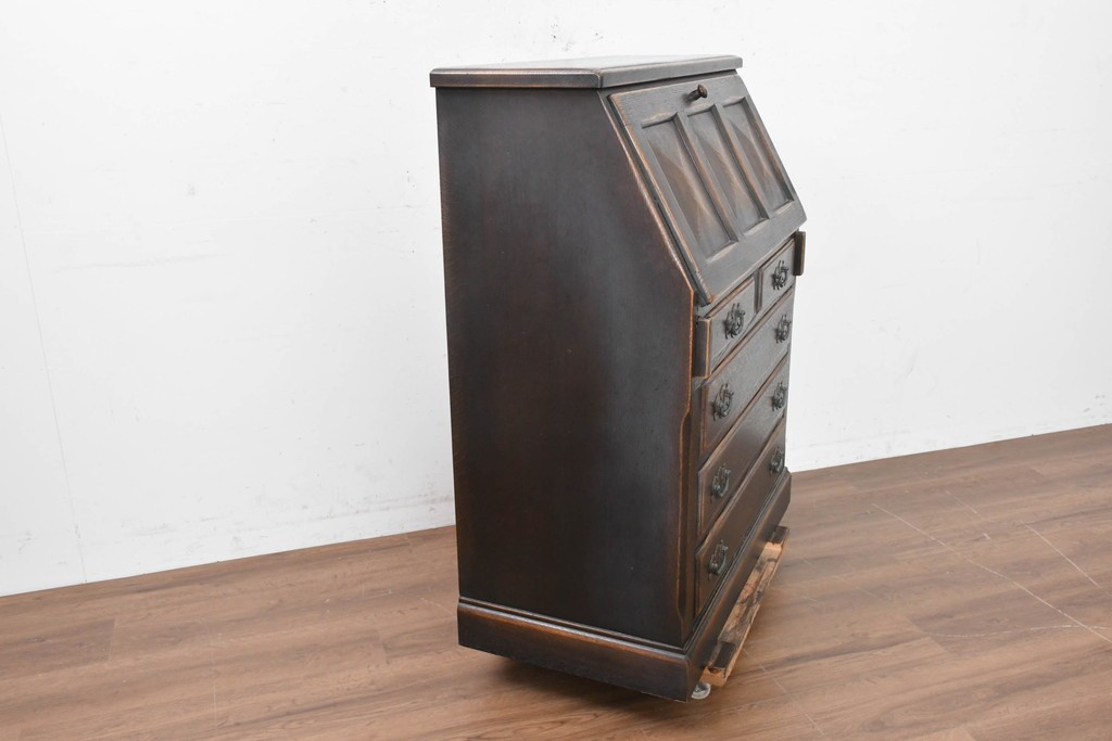 中古　美品　飛騨産業　キツツキ　プロヴィンシャルシリーズ　3面パネルの前扉と多彩な収納を備えたライティングビューロー　定価約54万円　(R-091863)