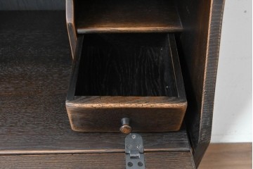 中古　美品　飛騨産業　キツツキ　プロヴィンシャルシリーズ　3面パネルの前扉と多彩な収納を備えたライティングビューロー　定価約54万円　(R-091863)
