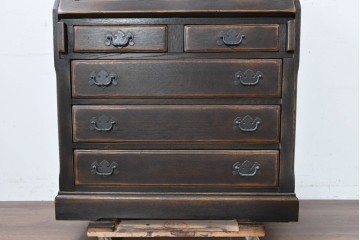 中古　美品　飛騨産業　キツツキ　プロヴィンシャルシリーズ　3面パネルの前扉と多彩な収納を備えたライティングビューロー　定価約54万円　(R-091863)