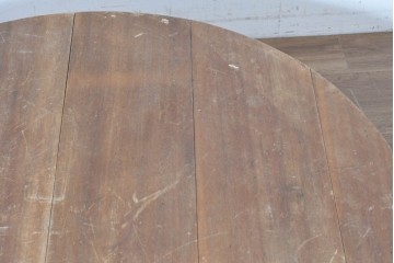 和製ヴィンテージ　特大サイズ!!　直径約130cm　折り畳み式の丸ちゃぶ台　(R-091866)