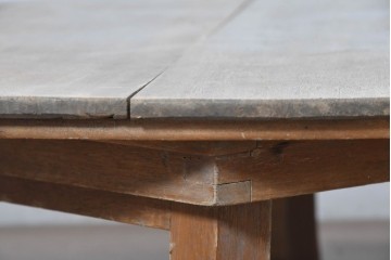和製ヴィンテージ　特大サイズ!!　直径約130cm　折り畳み式の丸ちゃぶ台　(R-091866)