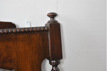 イギリスアンティーク　1900年から1920年頃　オーク材　ツイスト柱と繊細な彫刻が美しいウォールミラー　(R-091935)