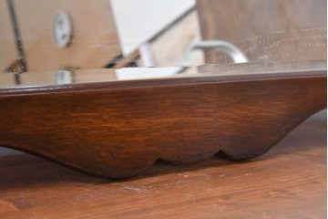 イギリスアンティーク　1900年から1920年頃　オーク材　ツイスト柱と繊細な彫刻が美しいウォールミラー　(R-091935)