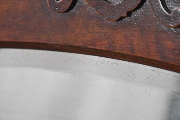 イギリスアンティーク　1900年から1920年頃　オーク材　ツイスト柱と繊細な彫刻が美しいウォールミラー　(R-091935)