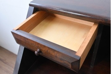 中古　美品　松本民芸家具　T型　重厚なライティングビューロー　定価約55万円　(R-091943)