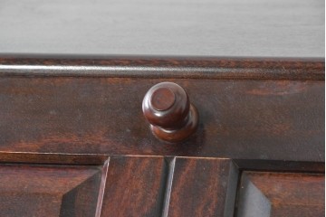 中古　美品　松本民芸家具　T型　重厚なライティングビューロー　定価約55万円　(R-091943)