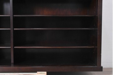 中古　超美品　星野民芸(星野民藝)　水屋箪笥上段　御所車を備えたガラス引き戸のサイドボード　(R-091962)