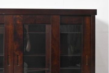 中古　超美品　星野民芸(星野民藝)　水屋箪笥上段　御所車を備えたガラス引き戸のサイドボード　(R-091962)
