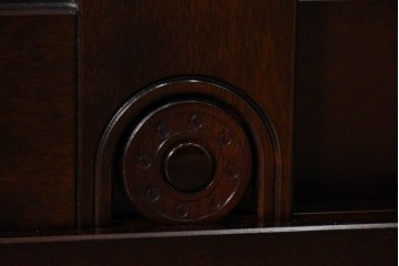 中古　超美品　星野民芸(星野民藝)　水屋箪笥上段　御所車を備えたガラス引き戸のサイドボード　(R-091962)