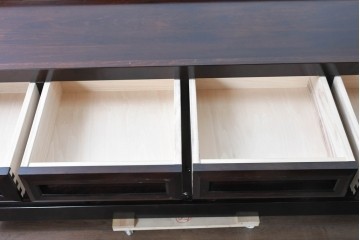 中古　超美品　星野民芸(星野民藝)　水屋箪笥下段　御所車と縦格子の引き戸を備えたサイドボード　(R-091963)