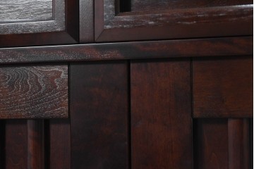 中古　超美品　星野民芸(星野民藝)　水屋箪笥下段　御所車と縦格子の引き戸を備えたサイドボード　(R-091963)