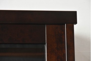中古　超美品　星野民芸(星野民藝)　深みのある木色と縦格子の引き戸が特徴的な高山式食器棚　(R-091964)