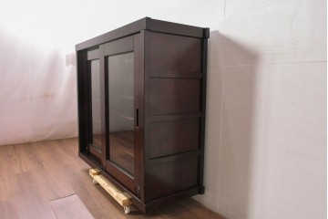 中古　超美品　星野民芸(星野民藝)　水屋箪笥上段　御所車の意匠が印象的な収納棚　(R-091965)