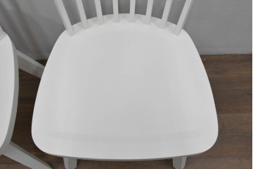 中古　イタリア製　GERVASONI(ジェルバゾーニ)　GRAY 21　ホワイトカラーのハイバックチェア2脚セット　定価(2脚合計)約41万円　(R-091968)