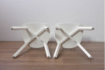 中古　イタリア製　GERVASONI(ジェルバゾーニ)　GRAY 21　ホワイトカラーのハイバックチェア2脚セット　定価(2脚合計)約41万円　(R-091968)